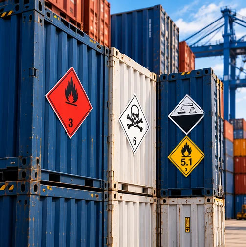 Manipulación especializada de contenedor en terminal portuaria